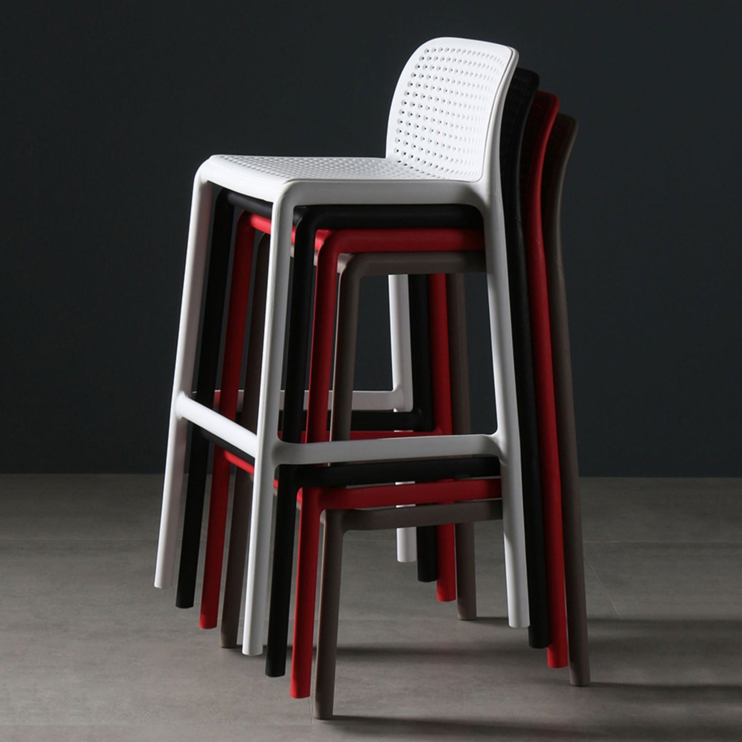 Plastic Scandinavian Kitchen Dining Room Stool Low Back Armless Bar Stool Clearhalo 'Bar Furniture' 'Bar Stools' 'bar_stools' 'furniture_bar_stools' 'Kitchen & Dining Furniture' 'kitchen&dining_furn' 'kitchen' 'kitchen_furn' Furniture' 4665202