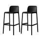 Plastic Scandinavian Kitchen Dining Room Stool Low Back Armless Bar Stool Black Set of 2 Clearhalo 'Bar Furniture' 'Bar Stools' 'bar_stools' 'furniture_bar_stools' 'Kitchen & Dining Furniture' 'kitchen&dining_furn' 'kitchen' 'kitchen_furn' Furniture' 4665204
