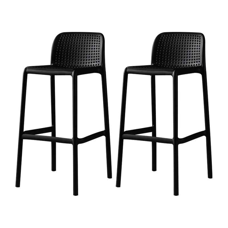 Plastic Scandinavian Kitchen Dining Room Stool Low Back Armless Bar Stool Black Set of 2 Clearhalo 'Bar Furniture' 'Bar Stools' 'bar_stools' 'furniture_bar_stools' 'Kitchen & Dining Furniture' 'kitchen&dining_furn' 'kitchen' 'kitchen_furn' Furniture' 4665204