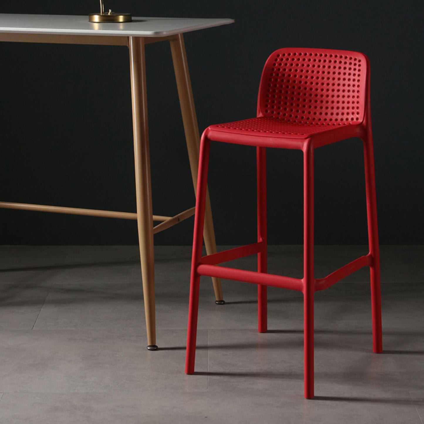 Plastic Scandinavian Kitchen Dining Room Stool Low Back Armless Bar Stool Clearhalo 'Bar Furniture' 'Bar Stools' 'bar_stools' 'furniture_bar_stools' 'Kitchen & Dining Furniture' 'kitchen&dining_furn' 'kitchen' 'kitchen_furn' Furniture' 4665205