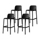 Plastic Scandinavian Kitchen Dining Room Stool Low Back Armless Bar Stool Black Set of 4 Clearhalo 'Bar Furniture' 'Bar Stools' 'bar_stools' 'furniture_bar_stools' 'Kitchen & Dining Furniture' 'kitchen&dining_furn' 'kitchen' 'kitchen_furn' Furniture' 4665206