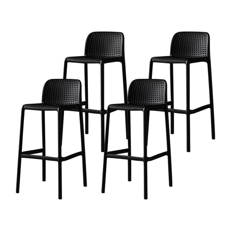 Plastic Scandinavian Kitchen Dining Room Stool Low Back Armless Bar Stool Black Set of 4 Clearhalo 'Bar Furniture' 'Bar Stools' 'bar_stools' 'furniture_bar_stools' 'Kitchen & Dining Furniture' 'kitchen&dining_furn' 'kitchen' 'kitchen_furn' Furniture' 4665206