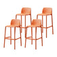 Plastic Scandinavian Kitchen Dining Room Stool Low Back Armless Bar Stool Orange Set of 4 Clearhalo 'Bar Furniture' 'Bar Stools' 'bar_stools' 'furniture_bar_stools' 'Kitchen & Dining Furniture' 'kitchen&dining_furn' 'kitchen' 'kitchen_furn' Furniture' 4665210