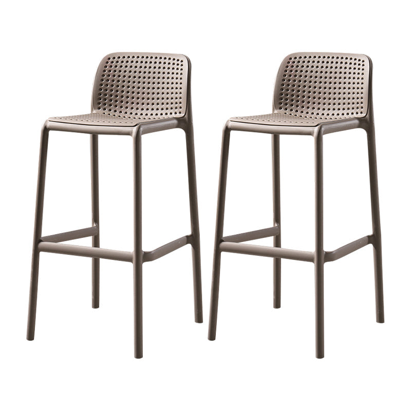 Plastic Scandinavian Kitchen Dining Room Stool Low Back Armless Bar Stool Sand Set of 2 Clearhalo 'Bar Furniture' 'Bar Stools' 'bar_stools' 'furniture_bar_stools' 'Kitchen & Dining Furniture' 'kitchen&dining_furn' 'kitchen' 'kitchen_furn' Furniture' 4665212