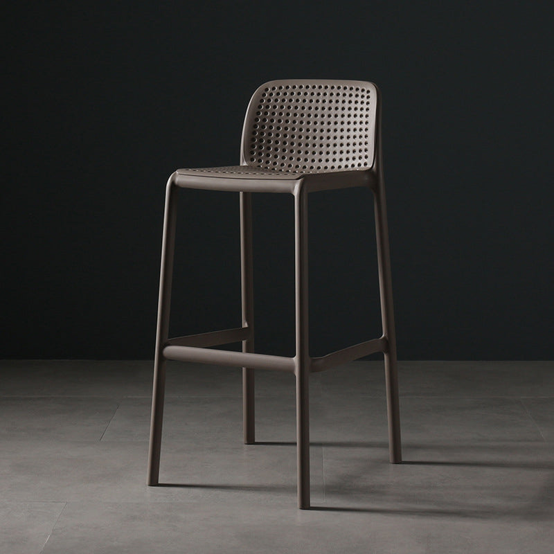 Plastic Scandinavian Kitchen Dining Room Stool Low Back Armless Bar Stool Brown 1 Piece Clearhalo 'Bar Furniture' 'Bar Stools' 'bar_stools' 'furniture_bar_stools' 'Kitchen & Dining Furniture' 'kitchen&dining_furn' 'kitchen' 'kitchen_furn' Furniture' 4665214
