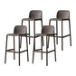 Plastic Scandinavian Kitchen Dining Room Stool Low Back Armless Bar Stool Brown Set of 4 Clearhalo 'Bar Furniture' 'Bar Stools' 'bar_stools' 'furniture_bar_stools' 'Kitchen & Dining Furniture' 'kitchen&dining_furn' 'kitchen' 'kitchen_furn' Furniture' 4665216