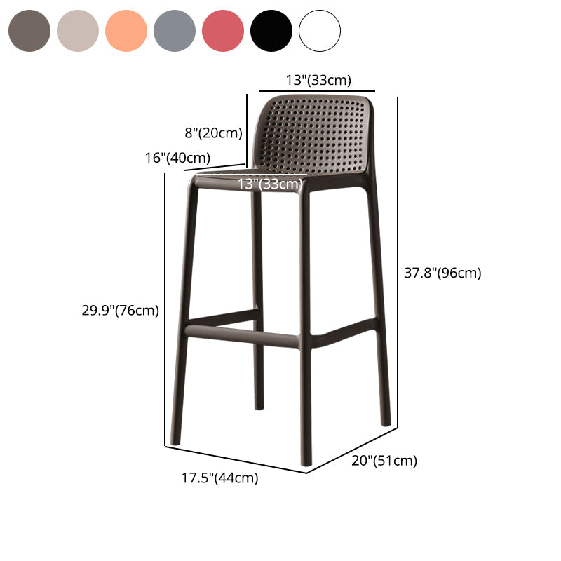 Plastic Scandinavian Kitchen Dining Room Stool Low Back Armless Bar Stool Clearhalo 'Bar Furniture' 'Bar Stools' 'bar_stools' 'furniture_bar_stools' 'Kitchen & Dining Furniture' 'kitchen&dining_furn' 'kitchen' 'kitchen_furn' Furniture' 4665217