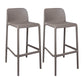 Scandinavian Plastic Kitchen Dining Room Stool Low Back Armless Bar Stool Brown 2 Piece Set Counter Stool(26"H) Clearhalo 'Bar Furniture' 'Bar Stools' 'bar_stools' 'furn' 'furn_bar_stools' 'furniture_bar_stools' 'Kitchen & Dining Furniture' 'kitchen&dining_furn' 'kitchen' 'kitchen_furn' Furniture' 4665220