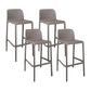 Scandinavian Plastic Kitchen Dining Room Stool Low Back Armless Bar Stool Brown 4 Piece Set Counter Stool(26"H) Clearhalo 'Bar Furniture' 'Bar Stools' 'bar_stools' 'furn' 'furn_bar_stools' 'furniture_bar_stools' 'Kitchen & Dining Furniture' 'kitchen&dining_furn' 'kitchen' 'kitchen_furn' Furniture' 4665223