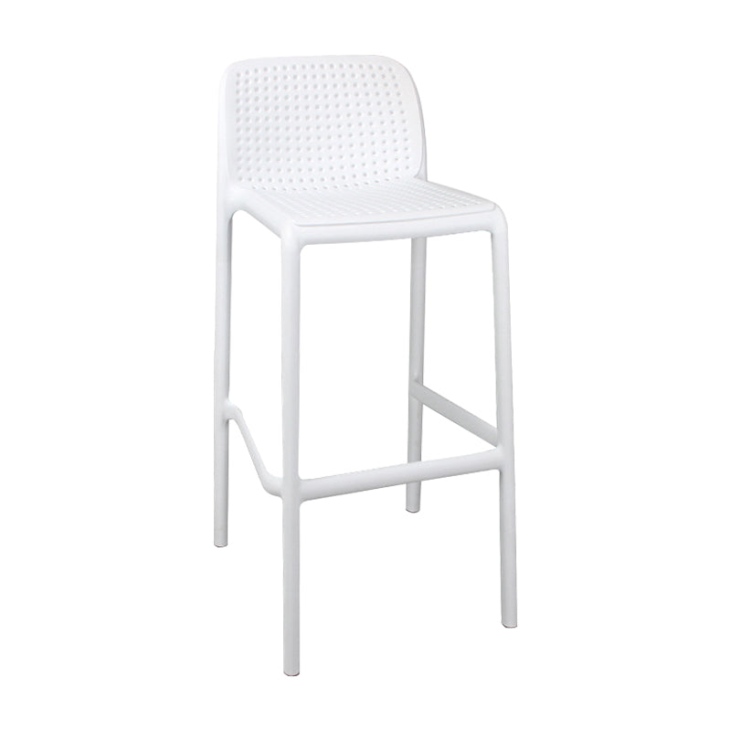Scandinavian Plastic Kitchen Dining Room Stool Low Back Armless Bar Stool White 1 Piece Bar Stool(30"H) Clearhalo 'Bar Furniture' 'Bar Stools' 'bar_stools' 'furn' 'furn_bar_stools' 'furniture_bar_stools' 'Kitchen & Dining Furniture' 'kitchen&dining_furn' 'kitchen' 'kitchen_furn' Furniture' 4665230
