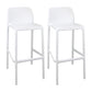Scandinavian Plastic Kitchen Dining Room Stool Low Back Armless Bar Stool White 2 Piece Set Bar Stool(30"H) Clearhalo 'Bar Furniture' 'Bar Stools' 'bar_stools' 'furn' 'furn_bar_stools' 'furniture_bar_stools' 'Kitchen & Dining Furniture' 'kitchen&dining_furn' 'kitchen' 'kitchen_furn' Furniture' 4665233