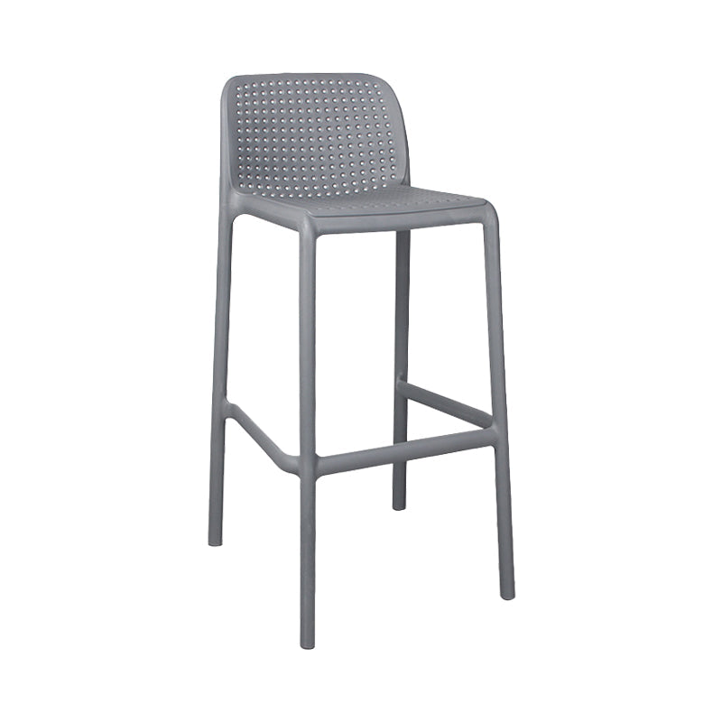 Scandinavian Plastic Kitchen Dining Room Stool Low Back Armless Bar Stool Grey 1 Piece Bar Stool(30"H) Clearhalo 'Bar Furniture' 'Bar Stools' 'bar_stools' 'furn' 'furn_bar_stools' 'furniture_bar_stools' 'Kitchen & Dining Furniture' 'kitchen&dining_furn' 'kitchen' 'kitchen_furn' Furniture' 4665237
