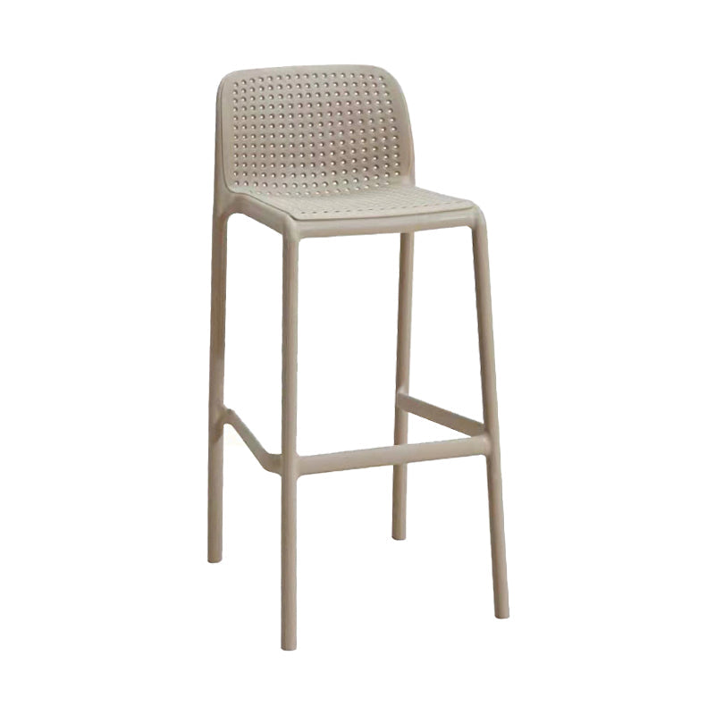 Scandinavian Plastic Kitchen Dining Room Stool Low Back Armless Bar Stool Sand 1 Piece Bar Stool(30"H) Clearhalo 'Bar Furniture' 'Bar Stools' 'bar_stools' 'furn' 'furn_bar_stools' 'furniture_bar_stools' 'Kitchen & Dining Furniture' 'kitchen&dining_furn' 'kitchen' 'kitchen_furn' Furniture' 4665243