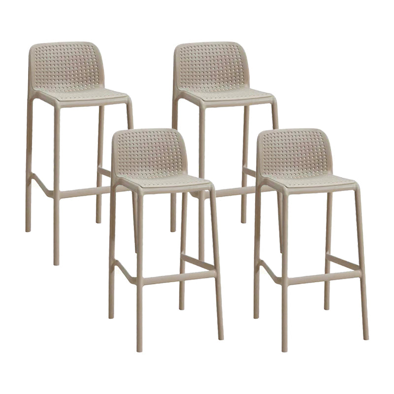Scandinavian Plastic Kitchen Dining Room Stool Low Back Armless Bar Stool Sand 4 Piece Set Bar Stool(30"H) Clearhalo 'Bar Furniture' 'Bar Stools' 'bar_stools' 'furn' 'furn_bar_stools' 'furniture_bar_stools' 'Kitchen & Dining Furniture' 'kitchen&dining_furn' 'kitchen' 'kitchen_furn' Furniture' 4665245
