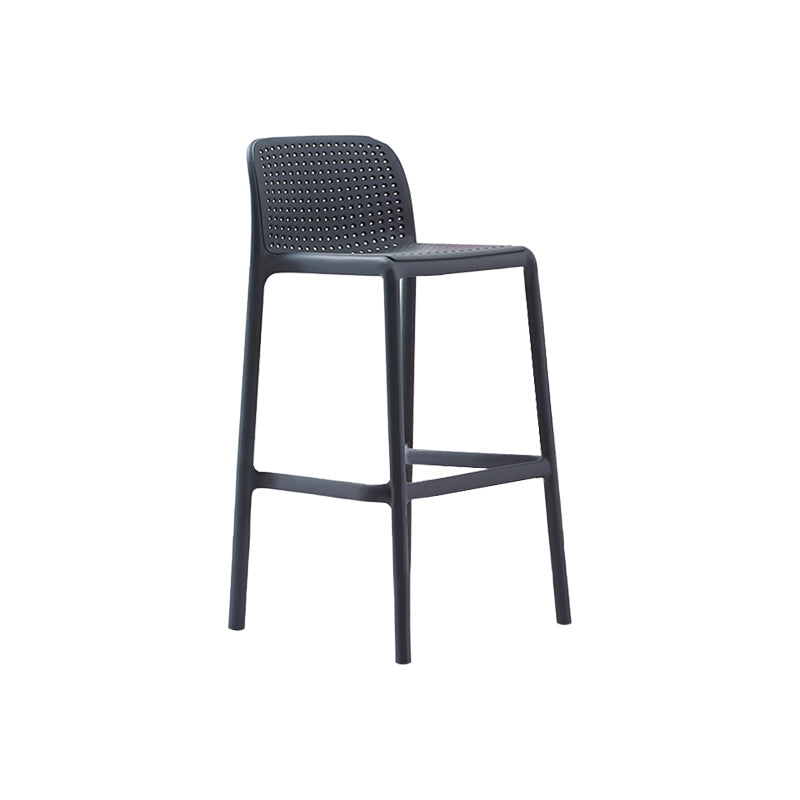 Scandinavian Plastic Kitchen Dining Room Stool Low Back Armless Bar Stool Black 1 Piece Counter Stool(26"H) Clearhalo 'Bar Furniture' 'Bar Stools' 'bar_stools' 'furn' 'furn_bar_stools' 'furniture_bar_stools' 'Kitchen & Dining Furniture' 'kitchen&dining_furn' 'kitchen' 'kitchen_furn' Furniture' 4665246