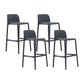 Scandinavian Plastic Kitchen Dining Room Stool Low Back Armless Bar Stool Black 4 Piece Set Counter Stool(26"H) Clearhalo 'Bar Furniture' 'Bar Stools' 'bar_stools' 'furn' 'furn_bar_stools' 'furniture_bar_stools' 'Kitchen & Dining Furniture' 'kitchen&dining_furn' 'kitchen' 'kitchen_furn' Furniture' 4665248