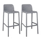 Scandinavian Plastic Kitchen Dining Room Stool Low Back Armless Bar Stool Grey 2 Piece Set Counter Stool(26"H) Clearhalo 'Bar Furniture' 'Bar Stools' 'bar_stools' 'furn' 'furn_bar_stools' 'furniture_bar_stools' 'Kitchen & Dining Furniture' 'kitchen&dining_furn' 'kitchen' 'kitchen_furn' Furniture' 4665253