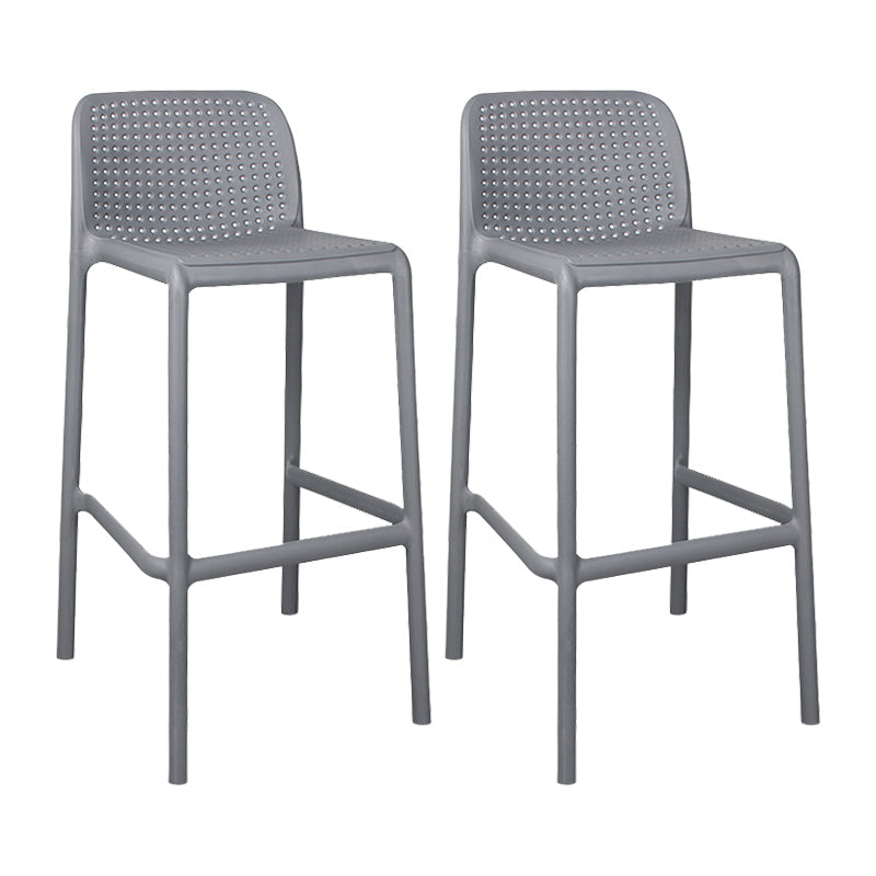 Scandinavian Plastic Kitchen Dining Room Stool Low Back Armless Bar Stool Grey 2 Piece Set Counter Stool(26"H) Clearhalo 'Bar Furniture' 'Bar Stools' 'bar_stools' 'furn' 'furn_bar_stools' 'furniture_bar_stools' 'Kitchen & Dining Furniture' 'kitchen&dining_furn' 'kitchen' 'kitchen_furn' Furniture' 4665253