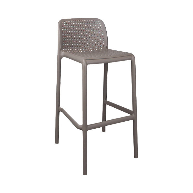 Scandinavian Plastic Kitchen Dining Room Stool Low Back Armless Bar Stool Brown 1 Piece Bar Stool (28" H) Clearhalo 'Bar Furniture' 'Bar Stools' 'bar_stools' 'furn' 'furn_bar_stools' 'furniture_bar_stools' 'Kitchen & Dining Furniture' 'kitchen&dining_furn' 'kitchen' 'kitchen_furn' Furniture' 4665255