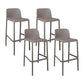 Scandinavian Plastic Kitchen Dining Room Stool Low Back Armless Bar Stool Brown 4 Piece Set Bar Stool (28" H) Clearhalo 'Bar Furniture' 'Bar Stools' 'bar_stools' 'furn' 'furn_bar_stools' 'furniture_bar_stools' 'Kitchen & Dining Furniture' 'kitchen&dining_furn' 'kitchen' 'kitchen_furn' Furniture' 4665257