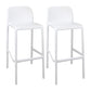 Scandinavian Plastic Kitchen Dining Room Stool Low Back Armless Bar Stool White 2 Piece Set Bar Stool (28" H) Clearhalo 'Bar Furniture' 'Bar Stools' 'bar_stools' 'furn' 'furn_bar_stools' 'furniture_bar_stools' 'Kitchen & Dining Furniture' 'kitchen&dining_furn' 'kitchen' 'kitchen_furn' Furniture' 4665262
