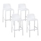 Scandinavian Plastic Kitchen Dining Room Stool Low Back Armless Bar Stool White 4 Piece Set Bar Stool (28" H) Clearhalo 'Bar Furniture' 'Bar Stools' 'bar_stools' 'furn' 'furn_bar_stools' 'furniture_bar_stools' 'Kitchen & Dining Furniture' 'kitchen&dining_furn' 'kitchen' 'kitchen_furn' Furniture' 4665263