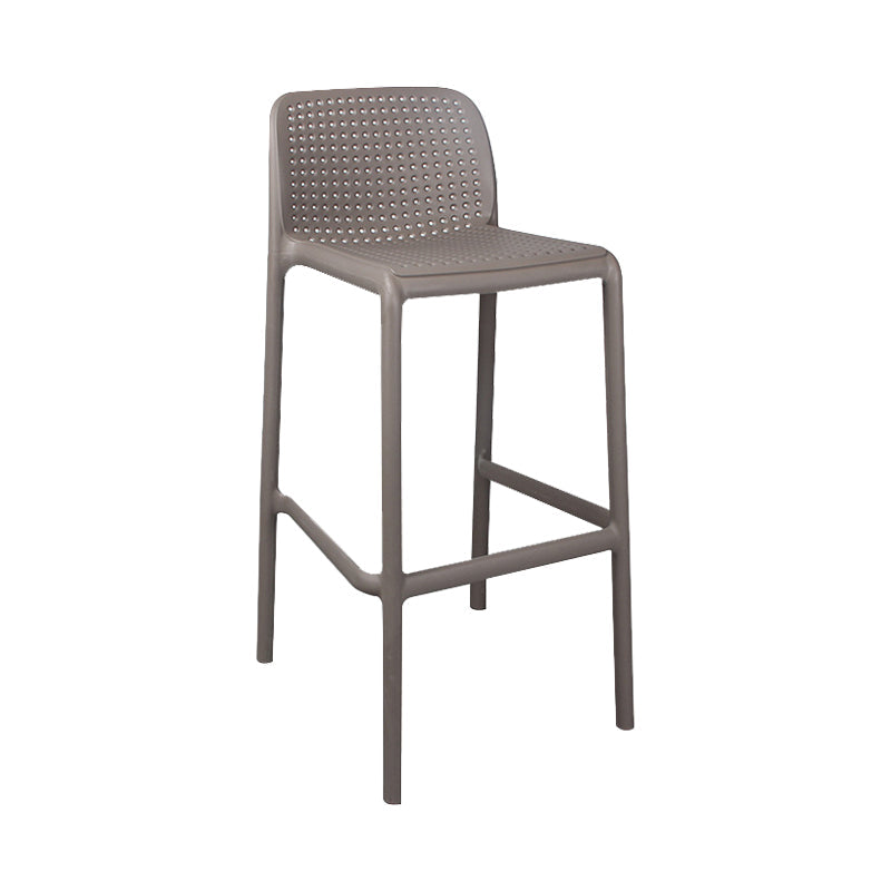 Scandinavian Plastic Kitchen Dining Room Stool Low Back Armless Bar Stool Brown 1 Piece Bar Stool(30"H) Clearhalo 'Bar Furniture' 'Bar Stools' 'bar_stools' 'furn' 'furn_bar_stools' 'furniture_bar_stools' 'Kitchen & Dining Furniture' 'kitchen&dining_furn' 'kitchen' 'kitchen_furn' Furniture' 4665264