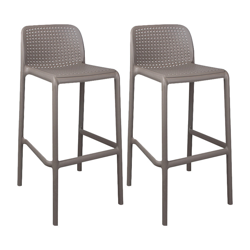 Scandinavian Plastic Kitchen Dining Room Stool Low Back Armless Bar Stool Brown 2 Piece Set Bar Stool(30"H) Clearhalo 'Bar Furniture' 'Bar Stools' 'bar_stools' 'furn' 'furn_bar_stools' 'furniture_bar_stools' 'Kitchen & Dining Furniture' 'kitchen&dining_furn' 'kitchen' 'kitchen_furn' Furniture' 4665265