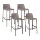 Scandinavian Plastic Kitchen Dining Room Stool Low Back Armless Bar Stool Brown 4 Piece Set Bar Stool(30"H) Clearhalo 'Bar Furniture' 'Bar Stools' 'bar_stools' 'furn' 'furn_bar_stools' 'furniture_bar_stools' 'Kitchen & Dining Furniture' 'kitchen&dining_furn' 'kitchen' 'kitchen_furn' Furniture' 4665266