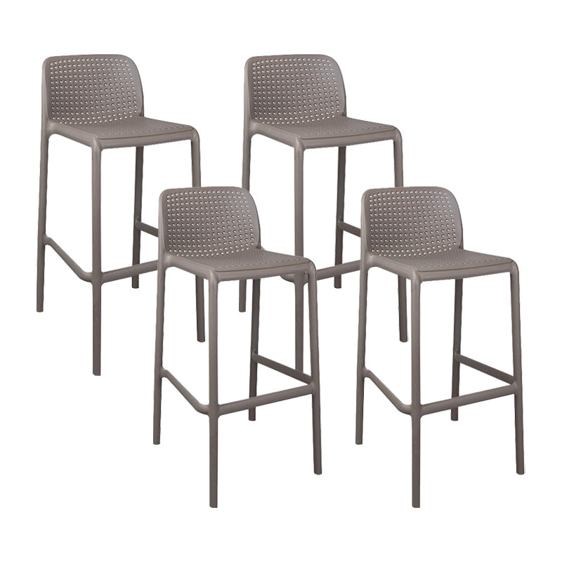 Scandinavian Plastic Kitchen Dining Room Stool Low Back Armless Bar Stool Brown 4 Piece Set Bar Stool(30"H) Clearhalo 'Bar Furniture' 'Bar Stools' 'bar_stools' 'furn' 'furn_bar_stools' 'furniture_bar_stools' 'Kitchen & Dining Furniture' 'kitchen&dining_furn' 'kitchen' 'kitchen_furn' Furniture' 4665266