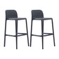 Scandinavian Plastic Kitchen Dining Room Stool Low Back Armless Bar Stool Black 2 Piece Set Bar Stool(30"H) Clearhalo 'Bar Furniture' 'Bar Stools' 'bar_stools' 'furn' 'furn_bar_stools' 'furniture_bar_stools' 'Kitchen & Dining Furniture' 'kitchen&dining_furn' 'kitchen' 'kitchen_furn' Furniture' 4665271