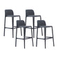 Scandinavian Plastic Kitchen Dining Room Stool Low Back Armless Bar Stool Black 4 Piece Set Bar Stool(30"H) Clearhalo 'Bar Furniture' 'Bar Stools' 'bar_stools' 'furn' 'furn_bar_stools' 'furniture_bar_stools' 'Kitchen & Dining Furniture' 'kitchen&dining_furn' 'kitchen' 'kitchen_furn' Furniture' 4665272