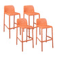 Scandinavian Plastic Kitchen Dining Room Stool Low Back Armless Bar Stool Orange 4 Piece Set Bar Stool(30"H) Clearhalo 'Bar Furniture' 'Bar Stools' 'bar_stools' 'furn' 'furn_bar_stools' 'furniture_bar_stools' 'Kitchen & Dining Furniture' 'kitchen&dining_furn' 'kitchen' 'kitchen_furn' Furniture' 4665275