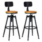 Industrial Adjustable Height Footrest Iron Bar Stool 27.55" Kitchen Stool with Black Legs Yellow With Back 2 Piece Set Clearhalo 'Bar Furniture' 'Bar Stools' 'bar_stools' 'furn' 'furn_bar_stools' 'furniture_bar_stools' 'Kitchen & Dining Furniture' 'kitchen&dining_furn' 'kitchen' 'kitchen_furn' Furniture' 4665295