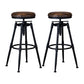 Industrial Adjustable Height Footrest Iron Bar Stool 27.55" Kitchen Stool with Black Legs Khaki Backless 2 Piece Set Clearhalo 'Bar Furniture' 'Bar Stools' 'bar_stools' 'furn' 'furn_bar_stools' 'furniture_bar_stools' 'Kitchen & Dining Furniture' 'kitchen&dining_furn' 'kitchen' 'kitchen_furn' Furniture' 4665297