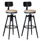 Industrial Adjustable Height Footrest Iron Bar Stool 27.55" Kitchen Stool with Black Legs Gray With Back 2 Piece Set Clearhalo 'Bar Furniture' 'Bar Stools' 'bar_stools' 'furn' 'furn_bar_stools' 'furniture_bar_stools' 'Kitchen & Dining Furniture' 'kitchen&dining_furn' 'kitchen' 'kitchen_furn' Furniture' 4665299