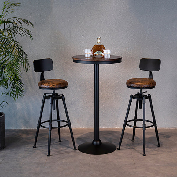 Industrial Adjustable Height Footrest Iron Bar Stool 27.55" Kitchen Stool with Black Legs Clearhalo 'Bar Furniture' 'Bar Stools' 'bar_stools' 'furn' 'furn_bar_stools' 'furniture_bar_stools' 'Kitchen & Dining Furniture' 'kitchen&dining_furn' 'kitchen' 'kitchen_furn' Furniture' 4665300