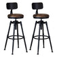 Industrial Adjustable Height Footrest Iron Bar Stool 27.55" Kitchen Stool with Black Legs Khaki With Back 2 Piece Set Clearhalo 'Bar Furniture' 'Bar Stools' 'bar_stools' 'furn' 'furn_bar_stools' 'furniture_bar_stools' 'Kitchen & Dining Furniture' 'kitchen&dining_furn' 'kitchen' 'kitchen_furn' Furniture' 4665301