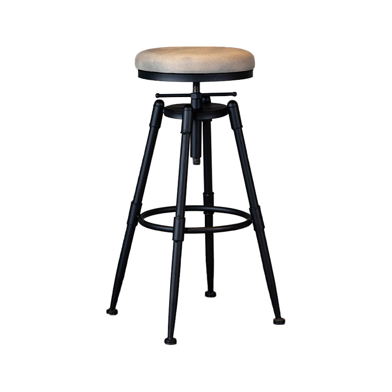 Industrial Adjustable Height Footrest Iron Bar Stool 27.55" Kitchen Stool with Black Legs Clearhalo 'Bar Furniture' 'Bar Stools' 'bar_stools' 'furn' 'furn_bar_stools' 'furniture_bar_stools' 'Kitchen & Dining Furniture' 'kitchen&dining_furn' 'kitchen' 'kitchen_furn' Furniture' 4665302