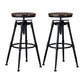 Industrial Adjustable Height Footrest Iron Bar Stool 27.55" Kitchen Stool with Black Legs Brown Backless 2 Piece Set Clearhalo 'Bar Furniture' 'Bar Stools' 'bar_stools' 'furn' 'furn_bar_stools' 'furniture_bar_stools' 'Kitchen & Dining Furniture' 'kitchen&dining_furn' 'kitchen' 'kitchen_furn' Furniture' 4665303
