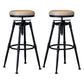 Industrial Adjustable Height Footrest Iron Bar Stool 27.55" Kitchen Stool with Black Legs Gray Backless 2 Piece Set Clearhalo 'Bar Furniture' 'Bar Stools' 'bar_stools' 'furn' 'furn_bar_stools' 'furniture_bar_stools' 'Kitchen & Dining Furniture' 'kitchen&dining_furn' 'kitchen' 'kitchen_furn' Furniture' 4665307
