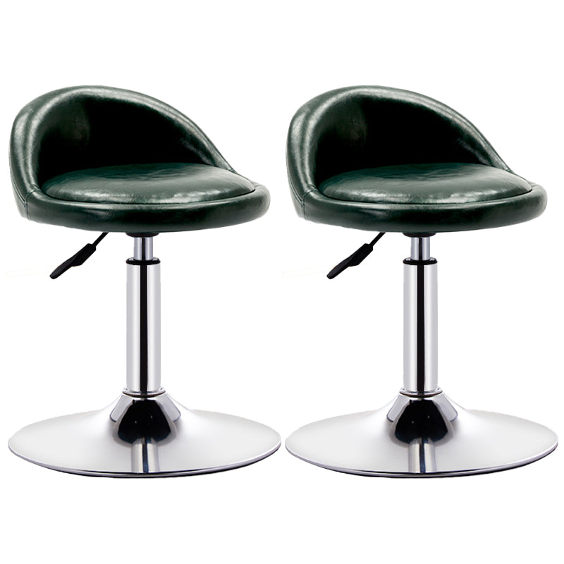 Modern Adjustable Rotatable Counter Stool Steel Bedroom Bar Stool with Cushion Dark Green 2 Piece Set Clearhalo 'Bar Furniture' 'Bar Stools' 'bar_stools' 'furn' 'furn_bar_stools' 'furniture_bar_stools' 'Kitchen & Dining Furniture' 'kitchen&dining_furn' 'kitchen' 'kitchen_furn' Furniture' 4665316