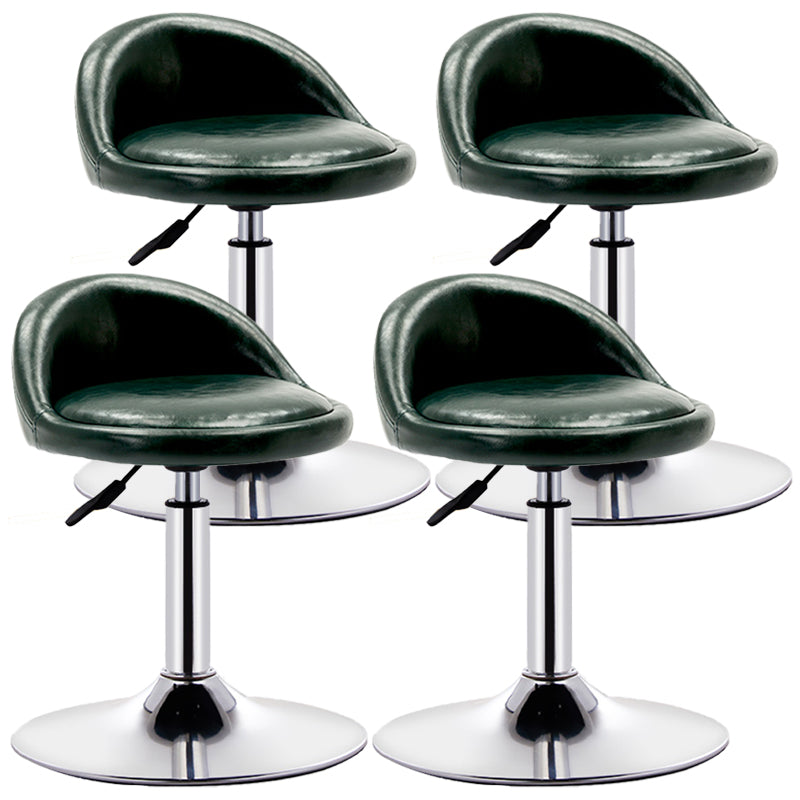 Modern Adjustable Rotatable Counter Stool Steel Bedroom Bar Stool with Cushion Dark Green 4 Piece Set Clearhalo 'Bar Furniture' 'Bar Stools' 'bar_stools' 'furn' 'furn_bar_stools' 'furniture_bar_stools' 'Kitchen & Dining Furniture' 'kitchen&dining_furn' 'kitchen' 'kitchen_furn' Furniture' 4665318