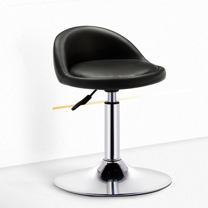 Modern Adjustable Rotatable Counter Stool Steel Bedroom Bar Stool with Cushion Textured Black 1 Piece Clearhalo 'Bar Furniture' 'Bar Stools' 'bar_stools' 'furn' 'furn_bar_stools' 'furniture_bar_stools' 'Kitchen & Dining Furniture' 'kitchen&dining_furn' 'kitchen' 'kitchen_furn' Furniture' 4665321