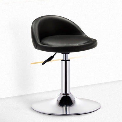 Modern Adjustable Rotatable Counter Stool Steel Bedroom Bar Stool with Cushion Textured Black 1 Piece Clearhalo 'Bar Furniture' 'Bar Stools' 'bar_stools' 'furn' 'furn_bar_stools' 'furniture_bar_stools' 'Kitchen & Dining Furniture' 'kitchen&dining_furn' 'kitchen' 'kitchen_furn' Furniture' 4665321