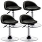 Modern Adjustable Rotatable Counter Stool Steel Bedroom Bar Stool with Cushion Textured Black 4 Piece Set Clearhalo 'Bar Furniture' 'Bar Stools' 'bar_stools' 'furn' 'furn_bar_stools' 'furniture_bar_stools' 'Kitchen & Dining Furniture' 'kitchen&dining_furn' 'kitchen' 'kitchen_furn' Furniture' 4665325