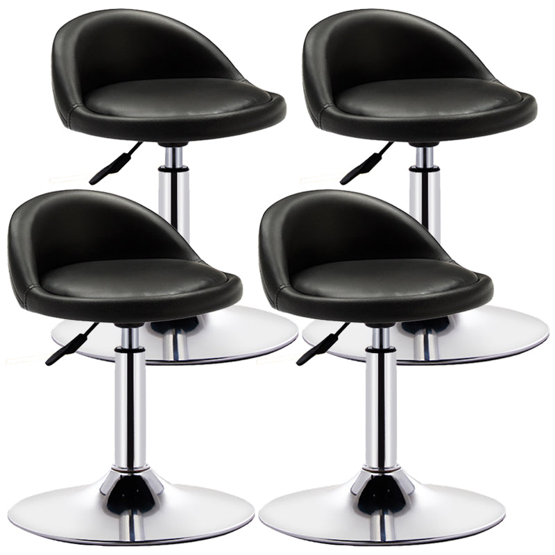 Modern Adjustable Rotatable Counter Stool Steel Bedroom Bar Stool with Cushion Textured Black 4 Piece Set Clearhalo 'Bar Furniture' 'Bar Stools' 'bar_stools' 'furn' 'furn_bar_stools' 'furniture_bar_stools' 'Kitchen & Dining Furniture' 'kitchen&dining_furn' 'kitchen' 'kitchen_furn' Furniture' 4665325