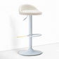 Modern Adjustable Rotatable Counter Stool Steel Bedroom Bar Stool with Cushion Gloss White 1 Piece Clearhalo 'Bar Furniture' 'Bar Stools' 'bar_stools' 'furn' 'furn_bar_stools' 'furniture_bar_stools' 'Kitchen & Dining Furniture' 'kitchen&dining_furn' 'kitchen' 'kitchen_furn' Furniture' 4665327