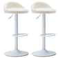 Modern Adjustable Rotatable Counter Stool Steel Bedroom Bar Stool with Cushion Gloss White 2 Piece Set Clearhalo 'Bar Furniture' 'Bar Stools' 'bar_stools' 'furn' 'furn_bar_stools' 'furniture_bar_stools' 'Kitchen & Dining Furniture' 'kitchen&dining_furn' 'kitchen' 'kitchen_furn' Furniture' 4665328