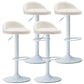 Modern Adjustable Rotatable Counter Stool Steel Bedroom Bar Stool with Cushion Gloss White 4 Piece Set Clearhalo 'Bar Furniture' 'Bar Stools' 'bar_stools' 'furn' 'furn_bar_stools' 'furniture_bar_stools' 'Kitchen & Dining Furniture' 'kitchen&dining_furn' 'kitchen' 'kitchen_furn' Furniture' 4665330